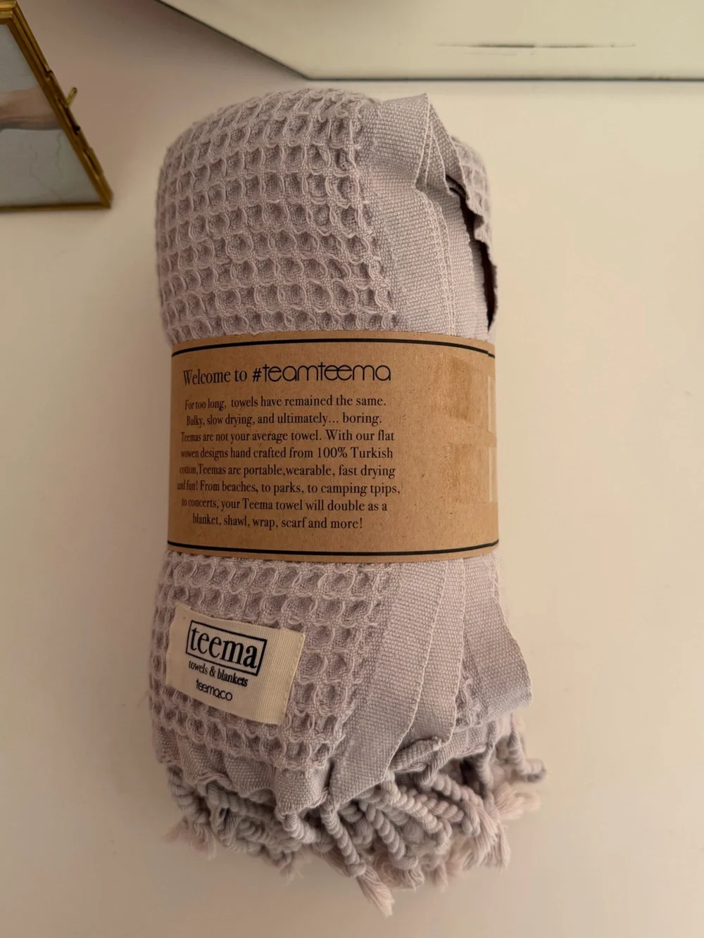 Light Grey Waffle Weave Towel